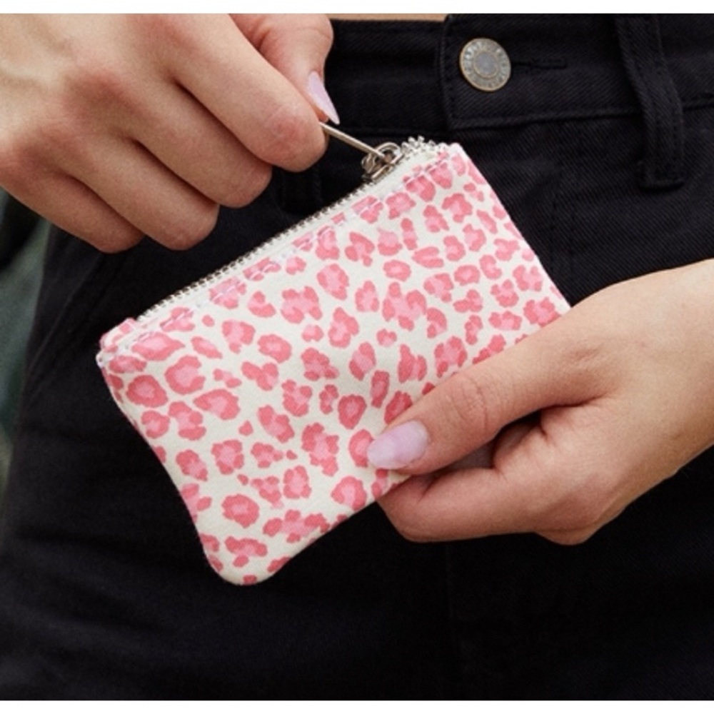 Brandy Melville Pink Leopard Coin Purse
